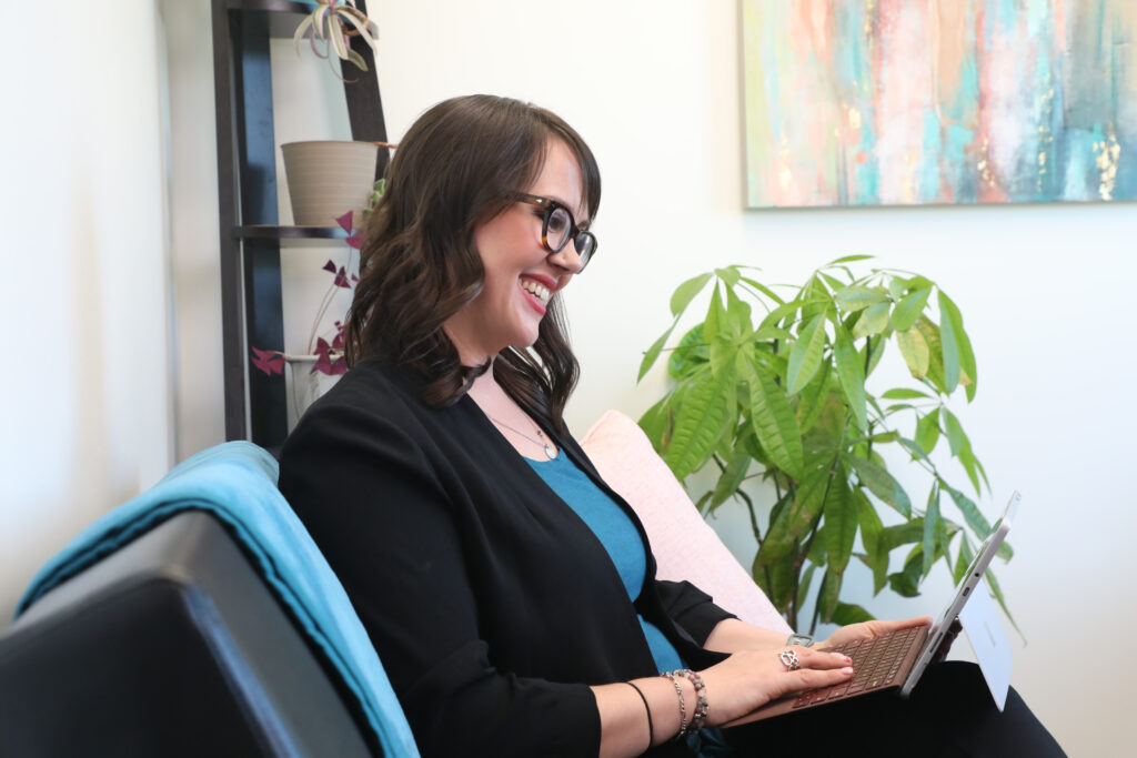 “Michelle Poon providing mental health support at Through the Woods Psychology in Calgary, Alberta.”